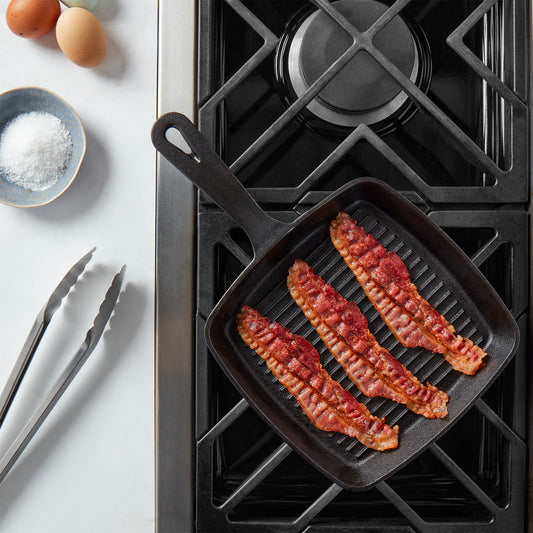 8" Square Pre-Seasoned Cast Iron Skillet Grill Pan