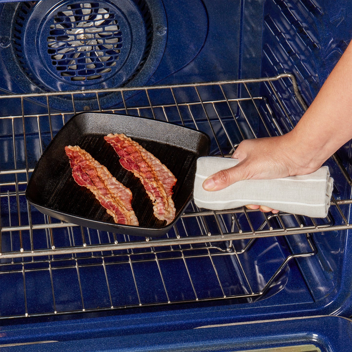 8" Square Pre-Seasoned Cast Iron Skillet Grill Pan