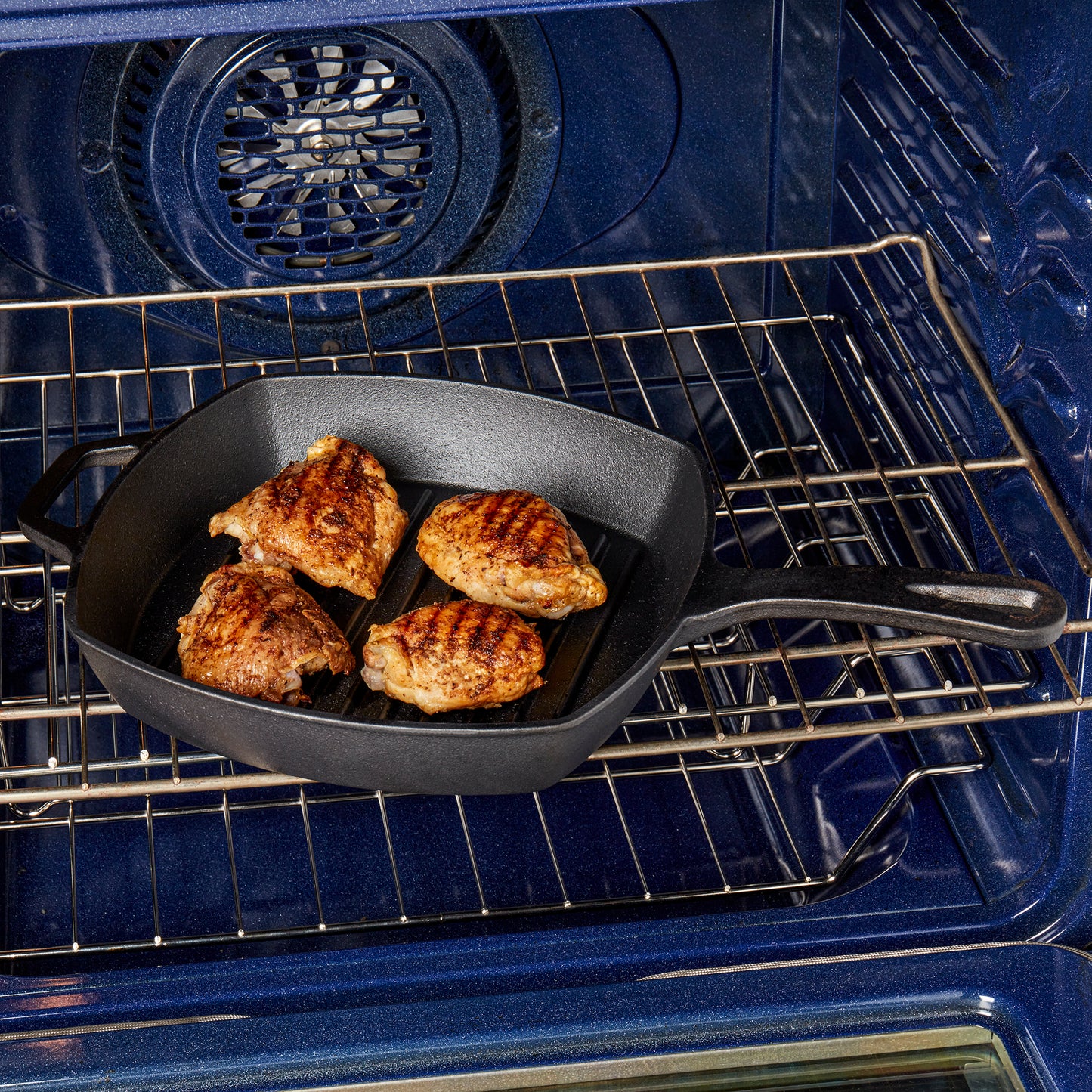 10.25" Square Pre-Seasoned Cast Iron Skillet Grill Pan