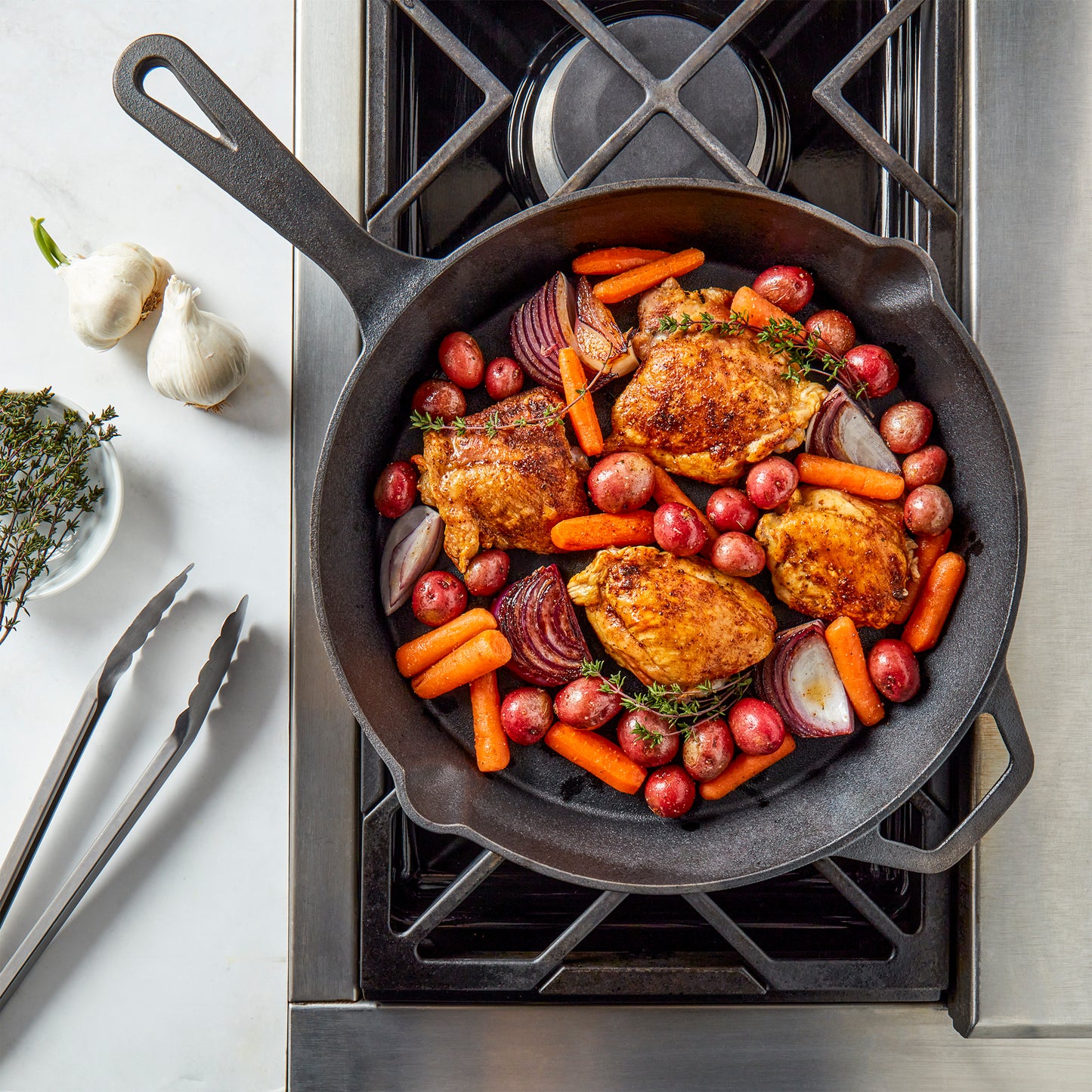 10" Round Pre-Seasoned Cast Iron Skillet Frying Pan