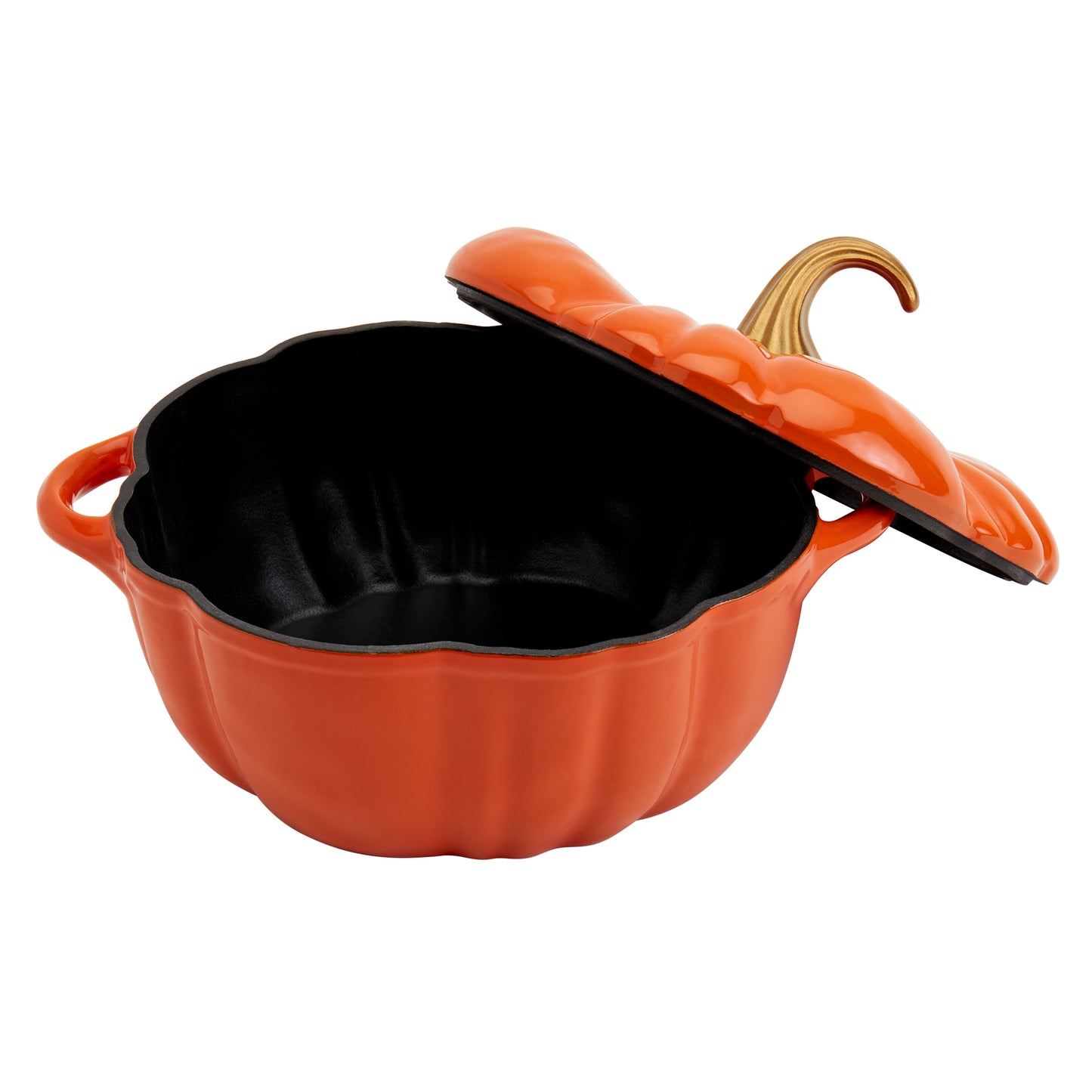 2-Quart / 4-Quart Enameled Cast Iron Pumpkin Dutch Ovens, Orange