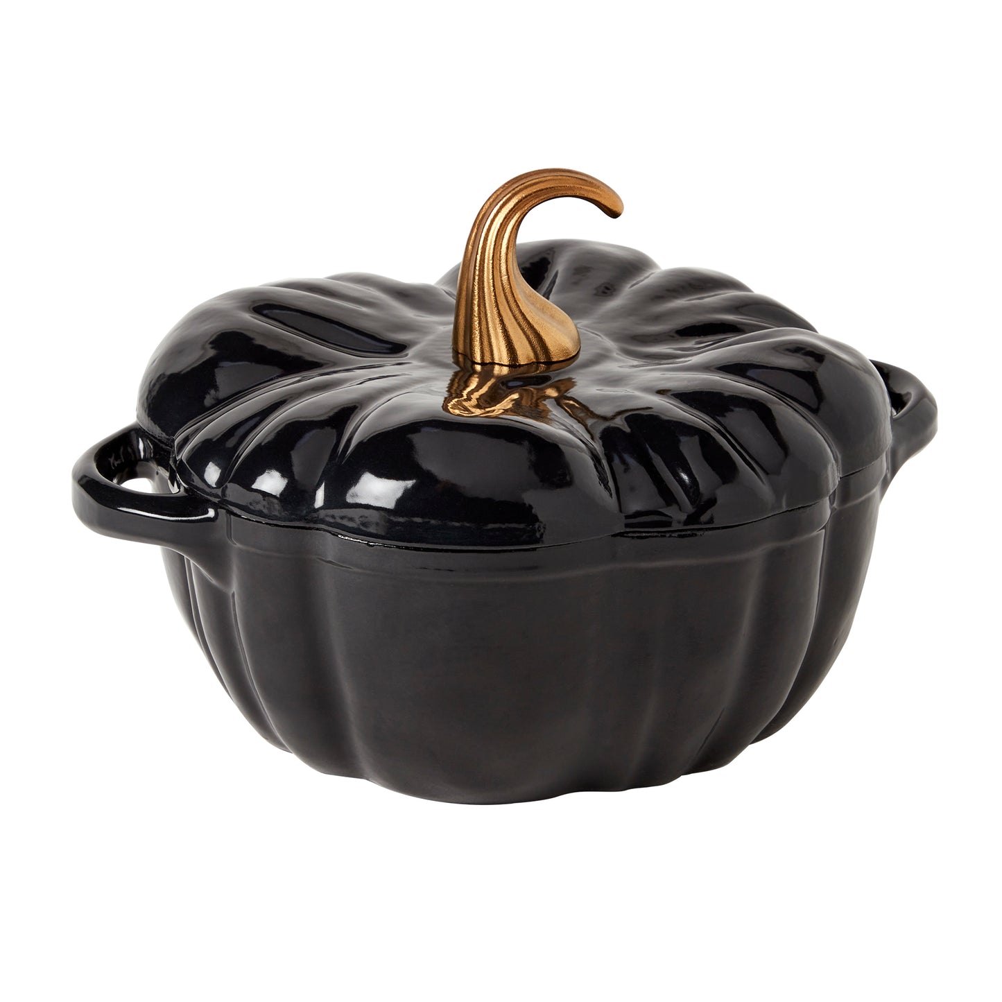 2-Quart / 4-Quart Enameled Cast Iron Pumpkin Dutch Ovens, Black
