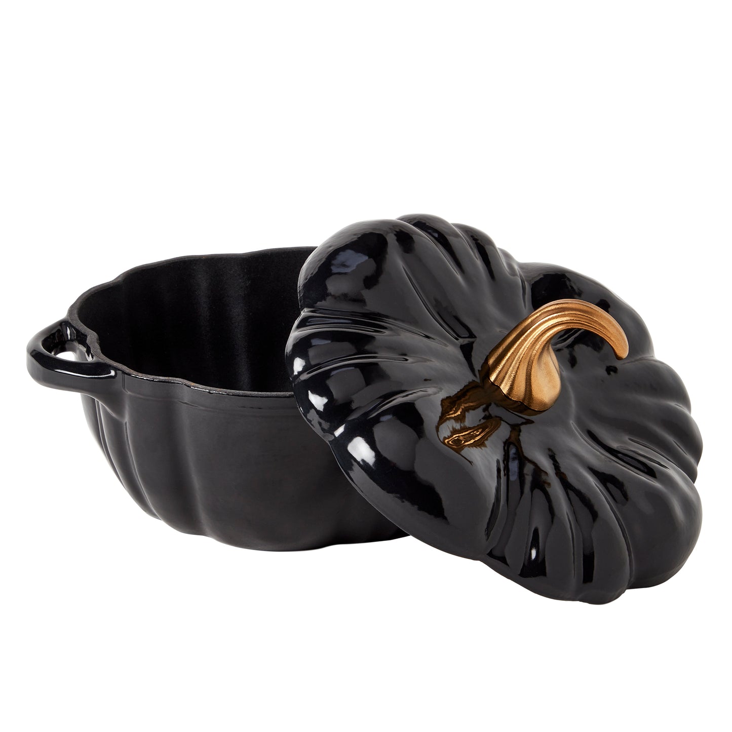 2-Quart / 4-Quart Enameled Cast Iron Pumpkin Dutch Ovens, Black