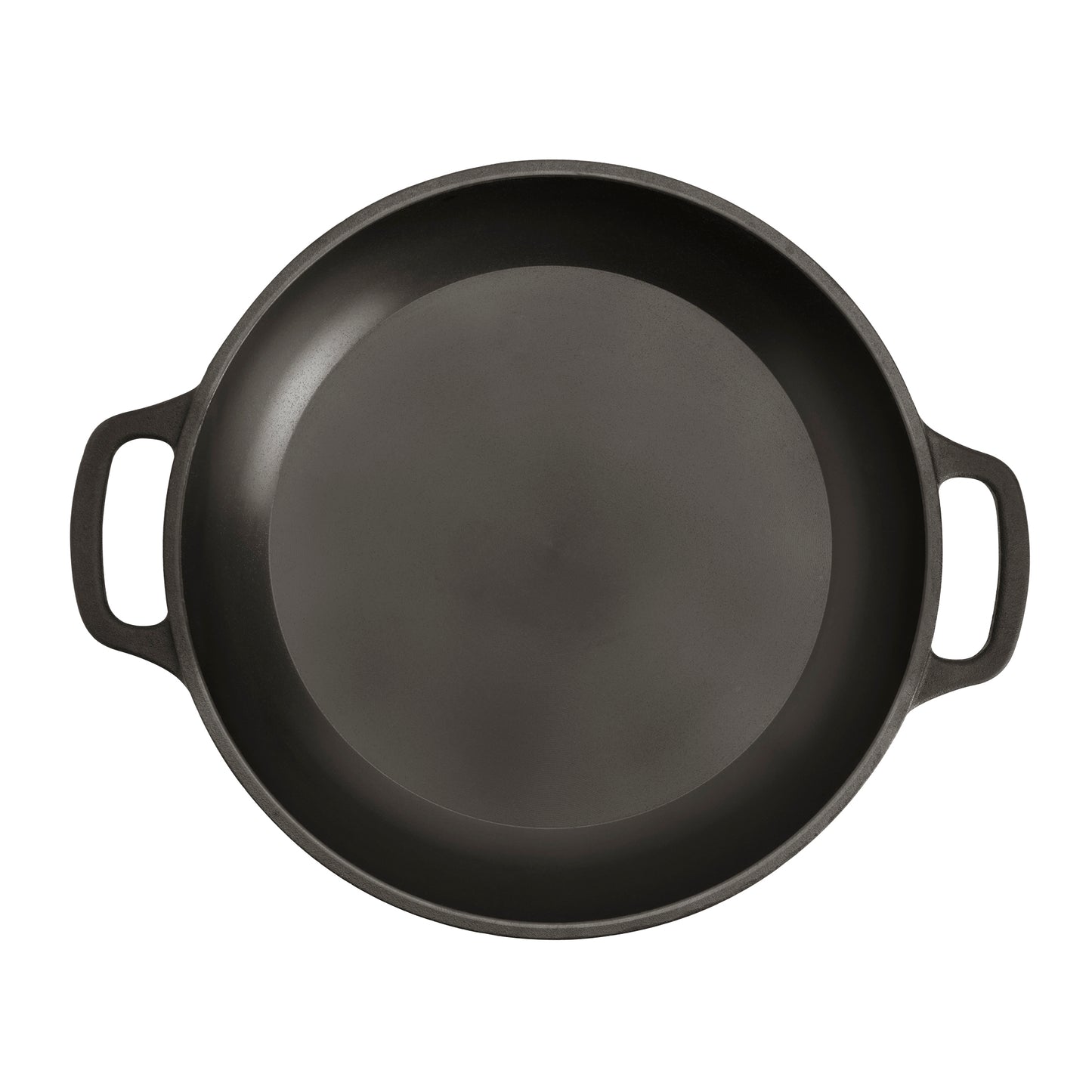 13" Smooth Cast Round Pre-Seasoned Cast Iron Sauteuse Fry Pan with Side Handles