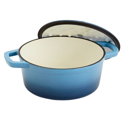 5-Quart Enameled Cast Iron Dutch Oven (Red, White, Blue, Gray)