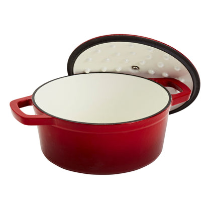 5-Quart Enameled Cast Iron Dutch Oven (Red, White, Blue, Gray)