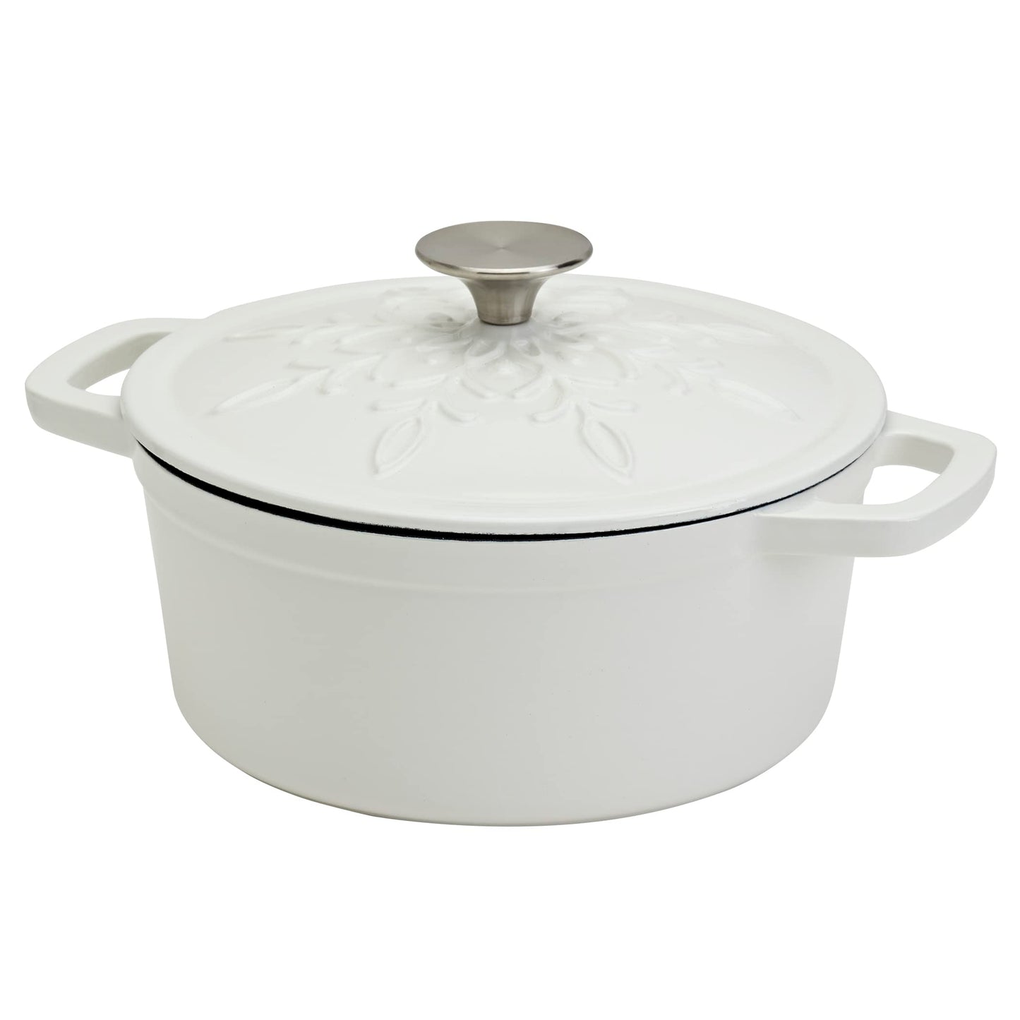 3-Quart Cast Iron Snowflake Dutch Oven, White