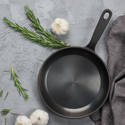 8" Smooth Cast Round Pre-Seasoned Cast Iron Skillet Fry Pan