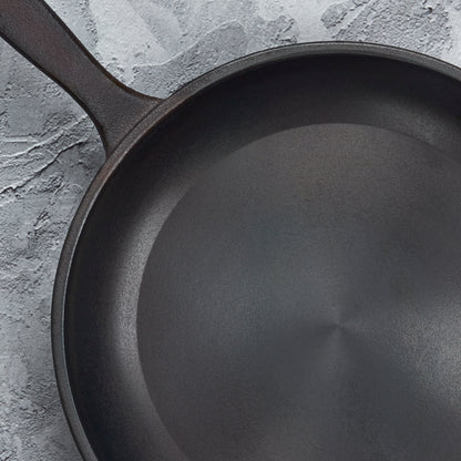 13" Smooth Cast Round Pre-Seasoned Cast Iron Sauteuse Fry Pan with Side Handles
