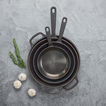 8" Smooth Cast Round Pre-Seasoned Cast Iron Skillet Fry Pan