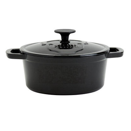 3-Quart Cast Iron Skull Dutch Oven, Black