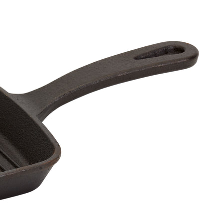 6.75" Square Pre-Seasoned Cast Iron Skillet Grill Pan