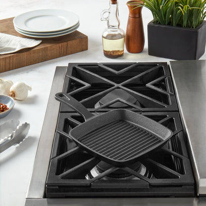 6.75" Square Pre-Seasoned Cast Iron Skillet Grill Pan