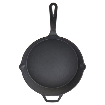 12" Round Pre-Seasoned Cast Iron Skillet Frying Pan