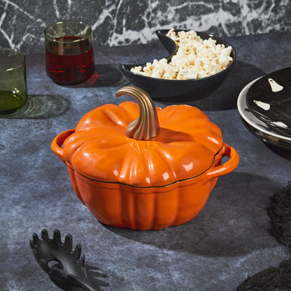 2-Quart / 4-Quart Enameled Cast Iron Pumpkin Dutch Ovens, Orange