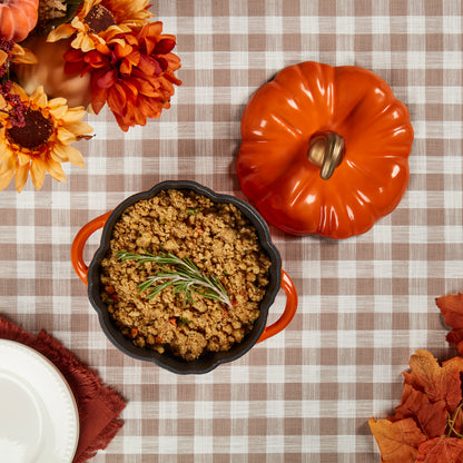 2-Quart / 4-Quart Enameled Cast Iron Pumpkin Dutch Ovens, Orange