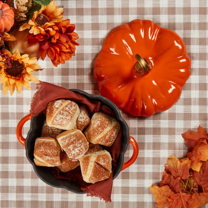 2-Quart / 4-Quart Enameled Cast Iron Pumpkin Dutch Ovens, Orange