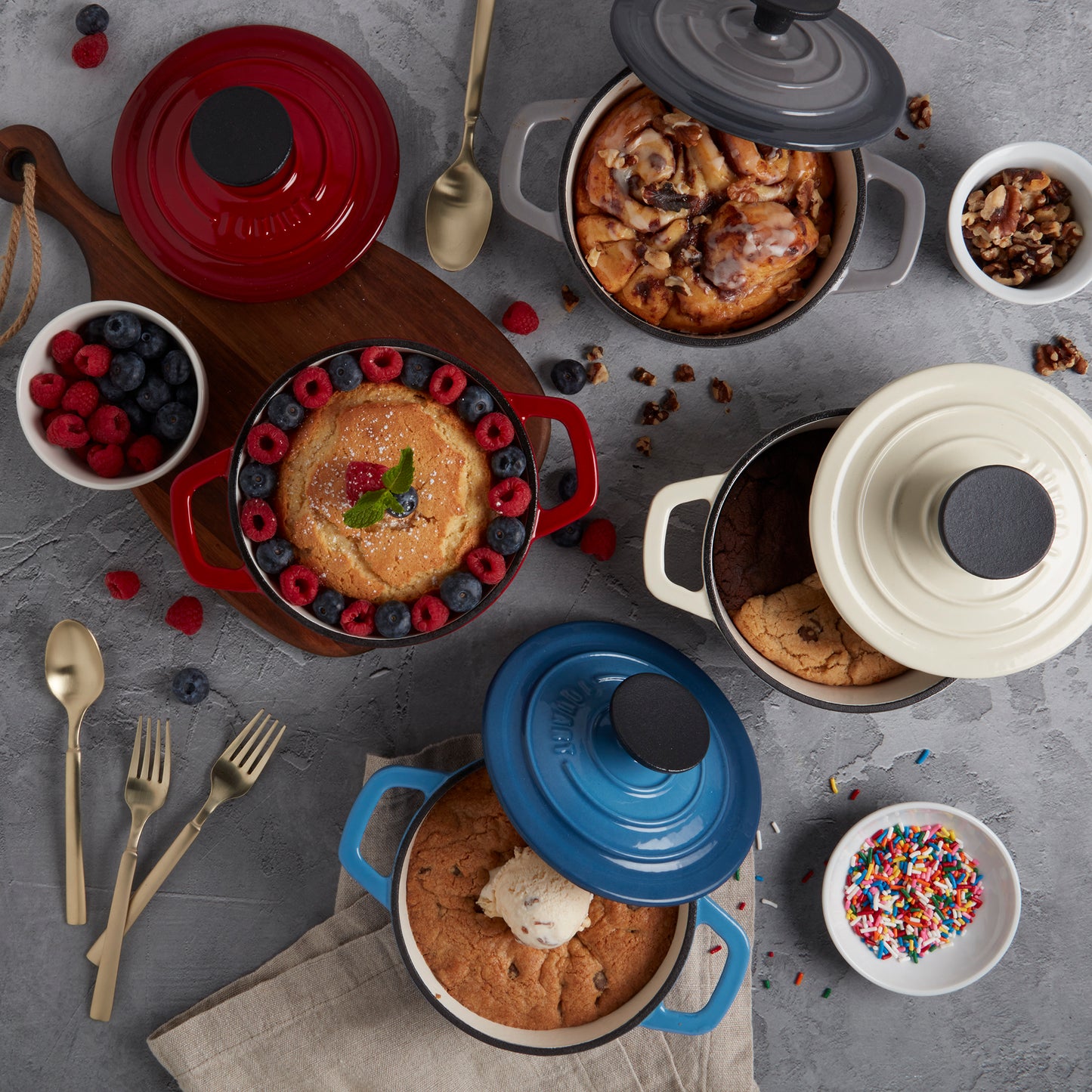 1-Quart Enameled Cast Iron Dutch Oven, Red