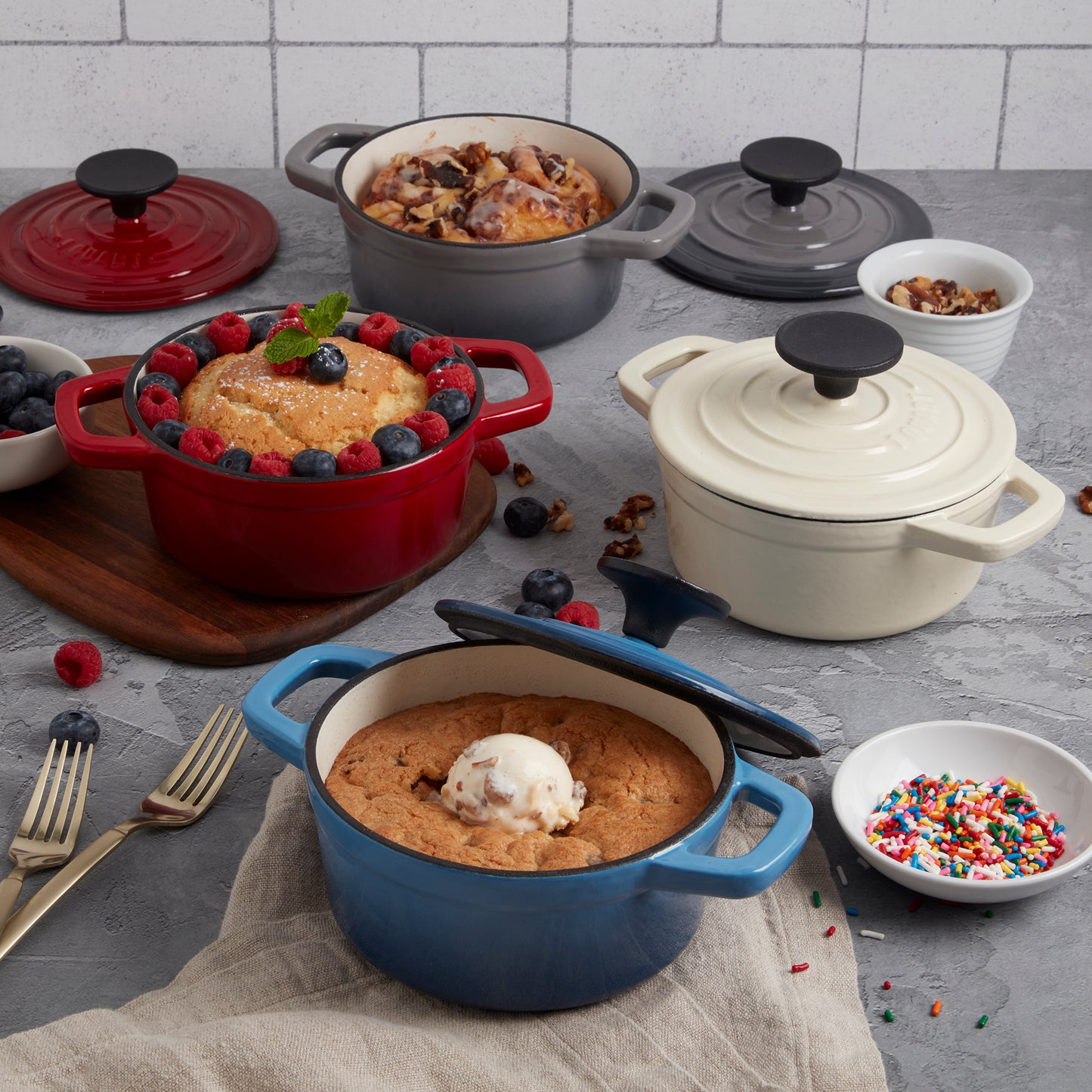 3-Quart Enameled Cast Iron Dutch Oven, White