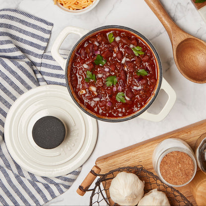 1-Quart Enameled Cast Iron Dutch Oven (Red, White, Blue, Gray)