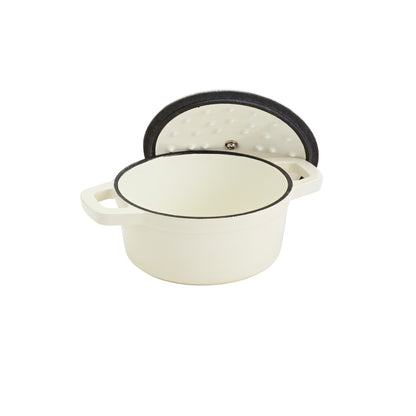 1-Quart Enameled Cast Iron Dutch Oven (Red, White, Blue, Gray)