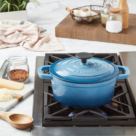 Enameled Cast Iron Dutch Oven, Blue