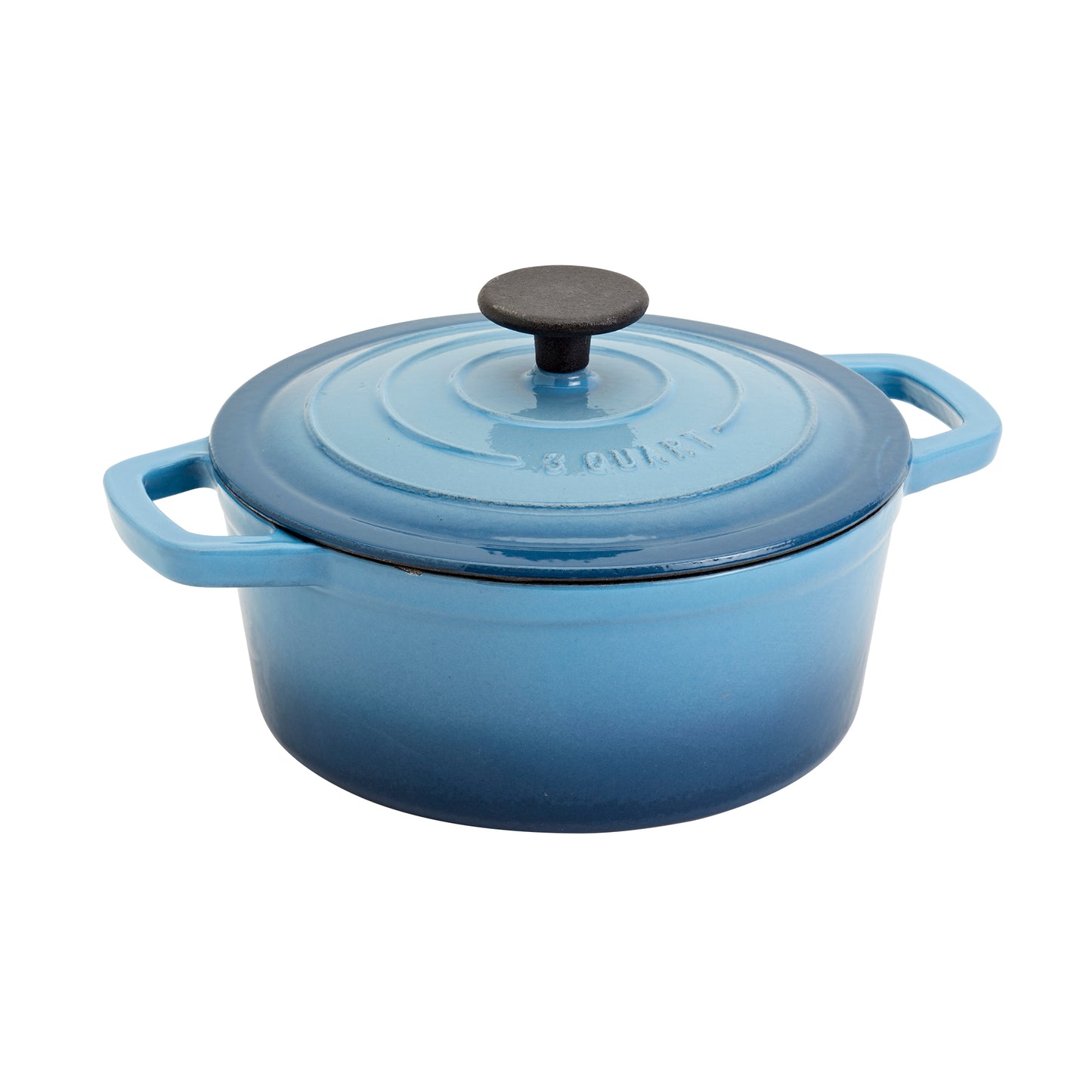 3-Quart Enameled Cast Iron Dutch Oven (Red, White, Blue, Green, Gray)