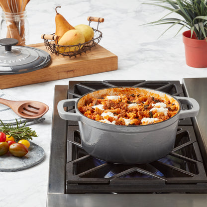 Enameled Cast Iron Dutch Oven, Gray