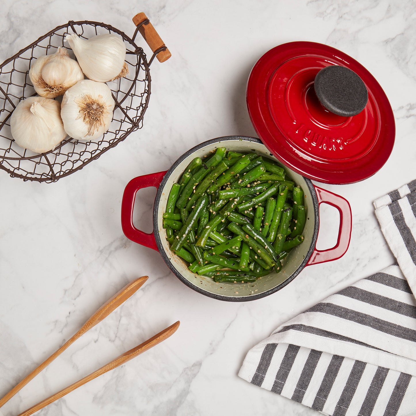 Enameled Cast Iron Dutch Oven, Red