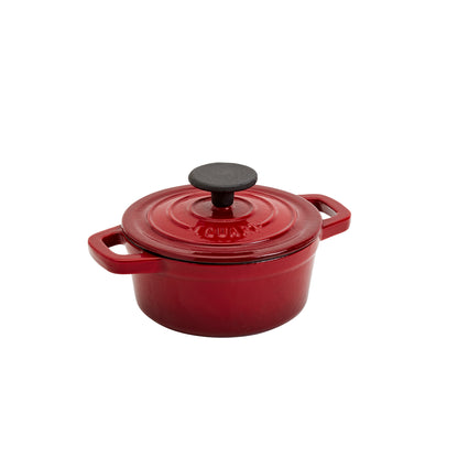 1-Quart Enameled Cast Iron Dutch Oven (Red, White, Blue, Gray)