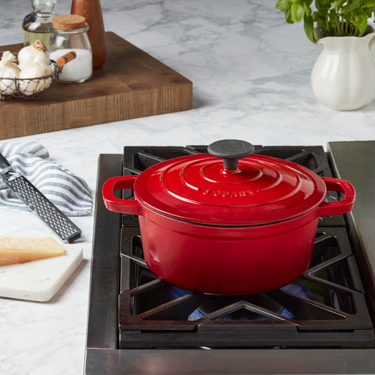 Enameled Cast Iron Dutch Oven, Red