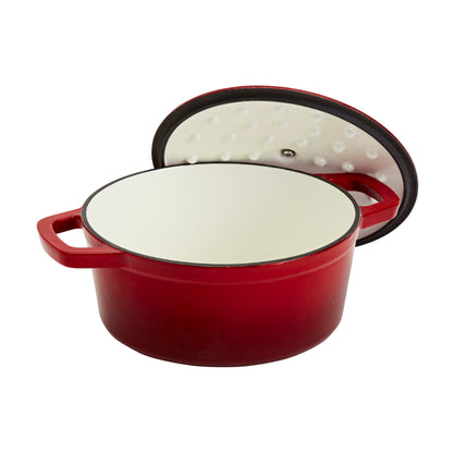 Enameled Cast Iron Dutch Oven, Red