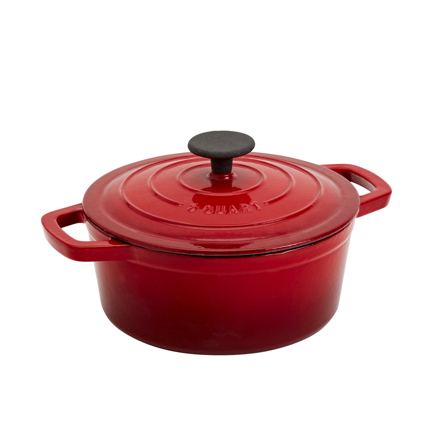 3-Quart Enameled Cast Iron Dutch Oven (Red, White, Blue, Green, Gray)