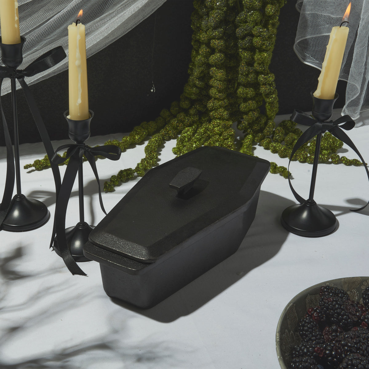 Cast Iron Dracula Coffin Loaf Pan, Black