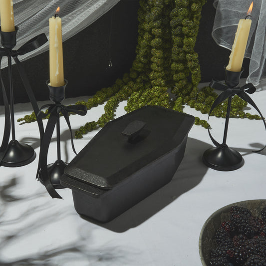 Cast Iron Dracula Coffin Loaf Pan, Black