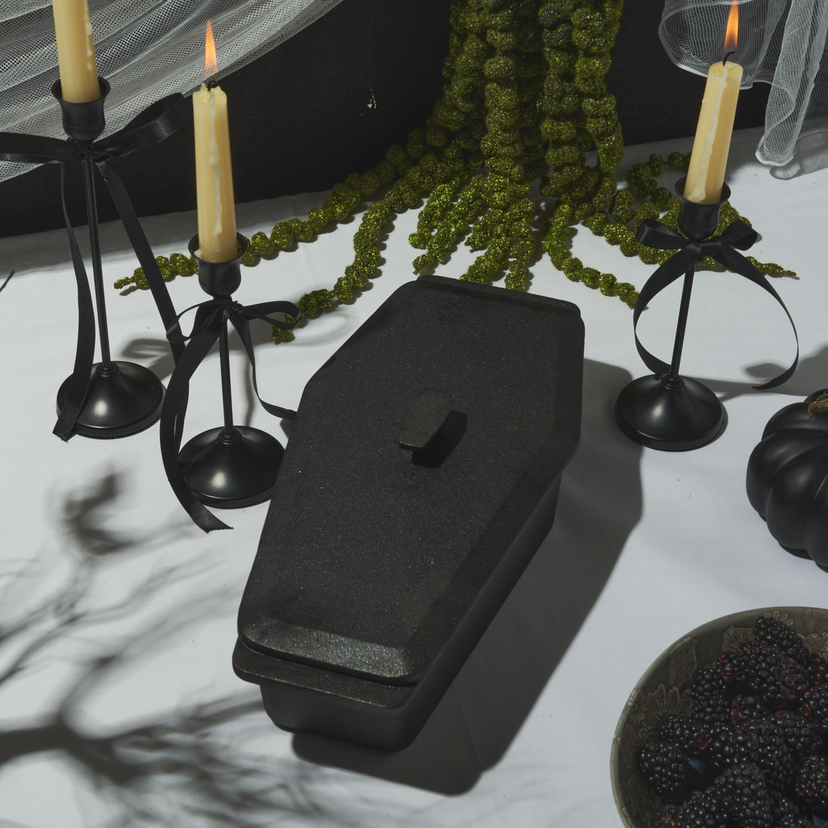 Cast Iron Dracula Coffin Loaf Pan, Black