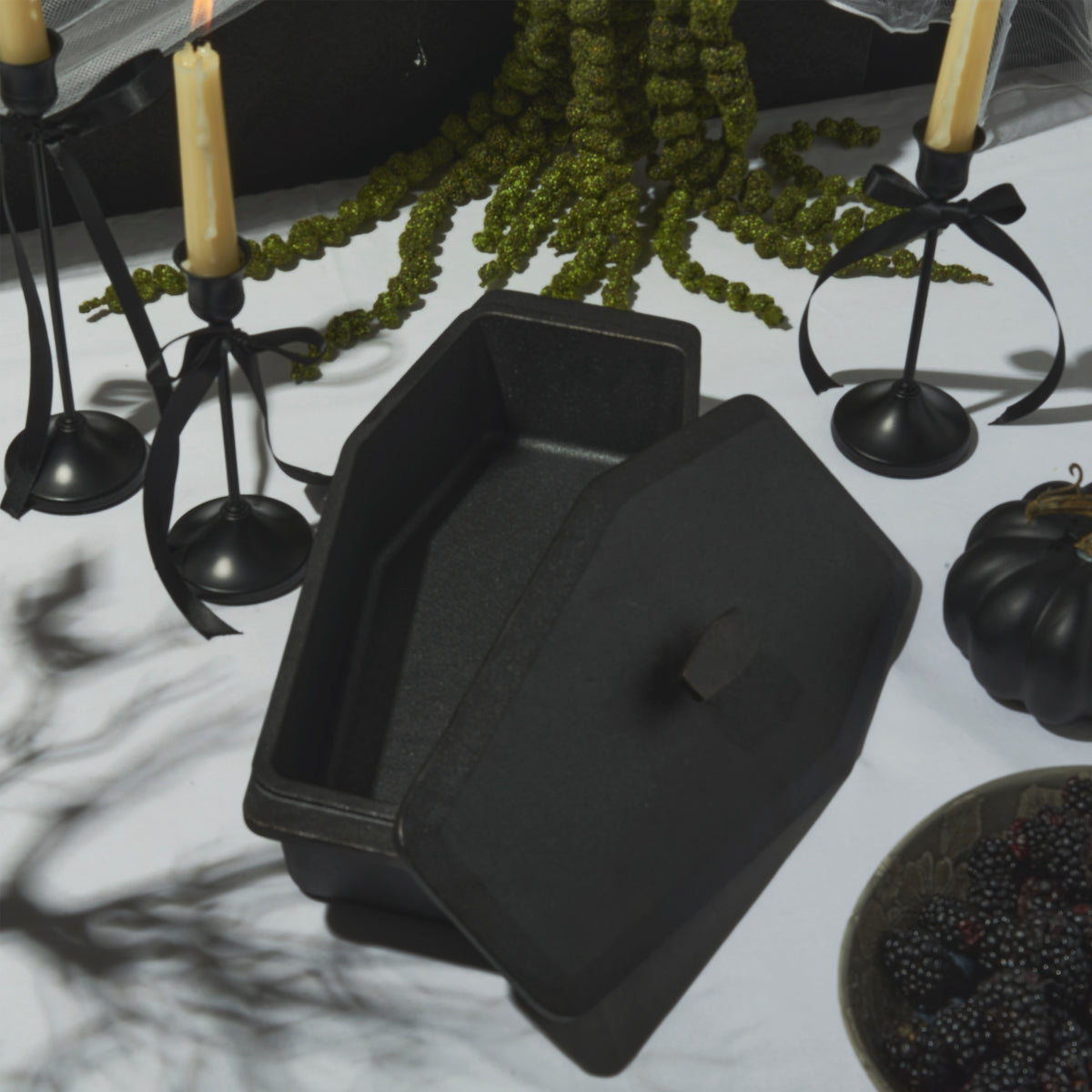 Cast Iron Dracula Coffin Loaf Pan, Black