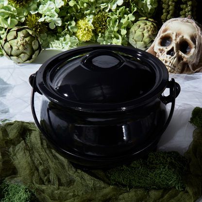 Enameled Cast Iron Cauldron Pot with Handle