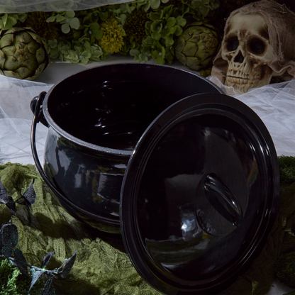 Enameled Cast Iron Cauldron Pot with Handle