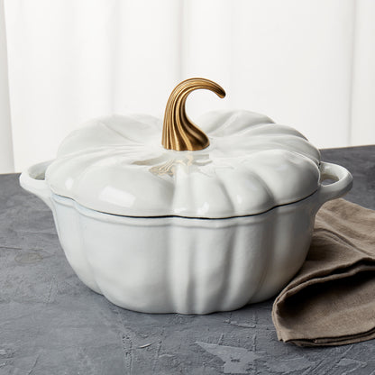 Cast Iron Pumpkin Dutch Ovens (Black, White & Orange)