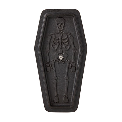 1.5-Quart Cast Iron Skeleton Coffin Casket Loaf Pan, Black