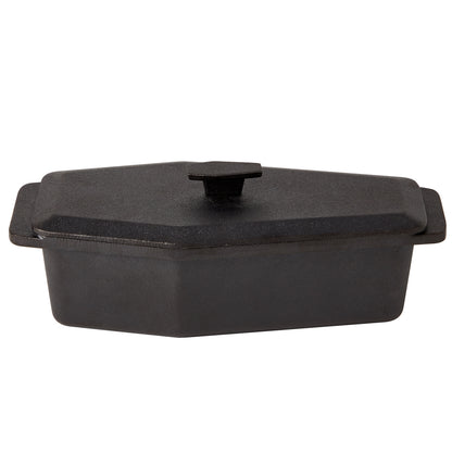 1.5-Quart Cast Iron Skeleton Coffin Casket Loaf Pan, Black