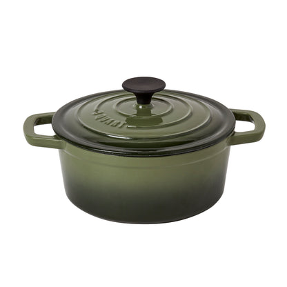 3-Quart Enameled Cast Iron Dutch Oven (Red, White, Blue, Green, Gray)