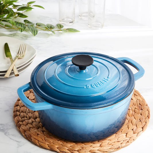 5-Quart Enameled Cast Iron Dutch Oven, Blue