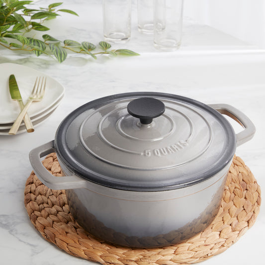 5-Quart Enameled Cast Iron Dutch Oven, Gray