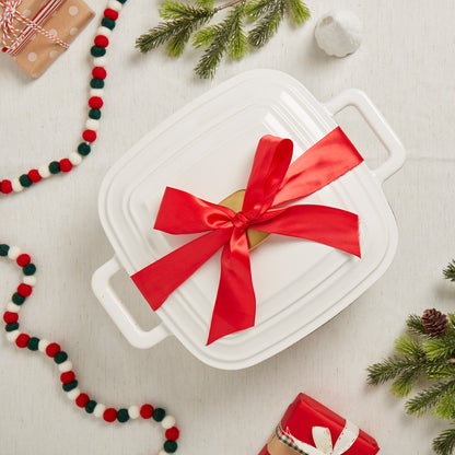 4-Quart Enameled Cast Iron Square Dutch Ovens, White