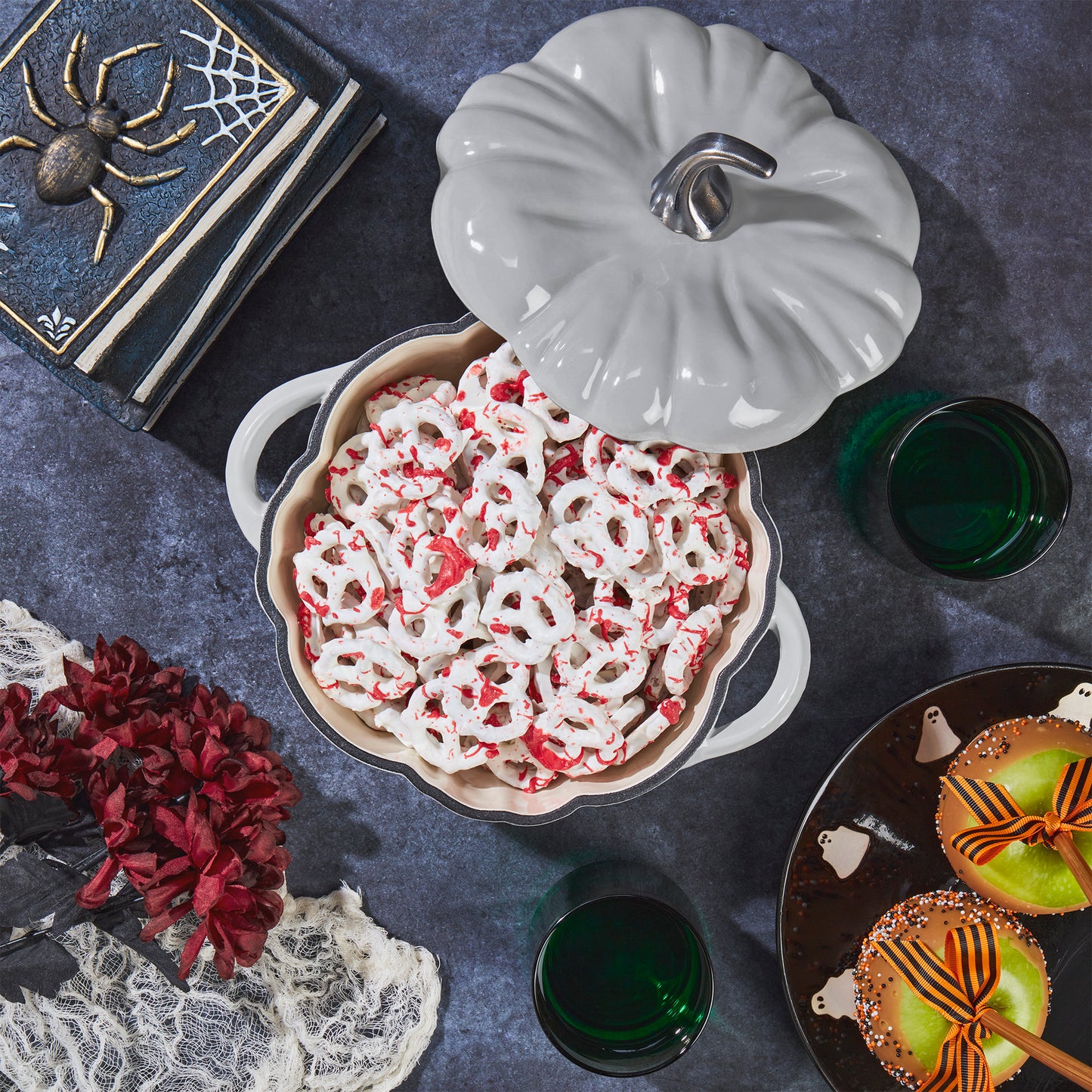 *PREORDER* 2-Quart / 4-Quart Enameled Cast Iron Pumpkin Dutch Ovens, Silver