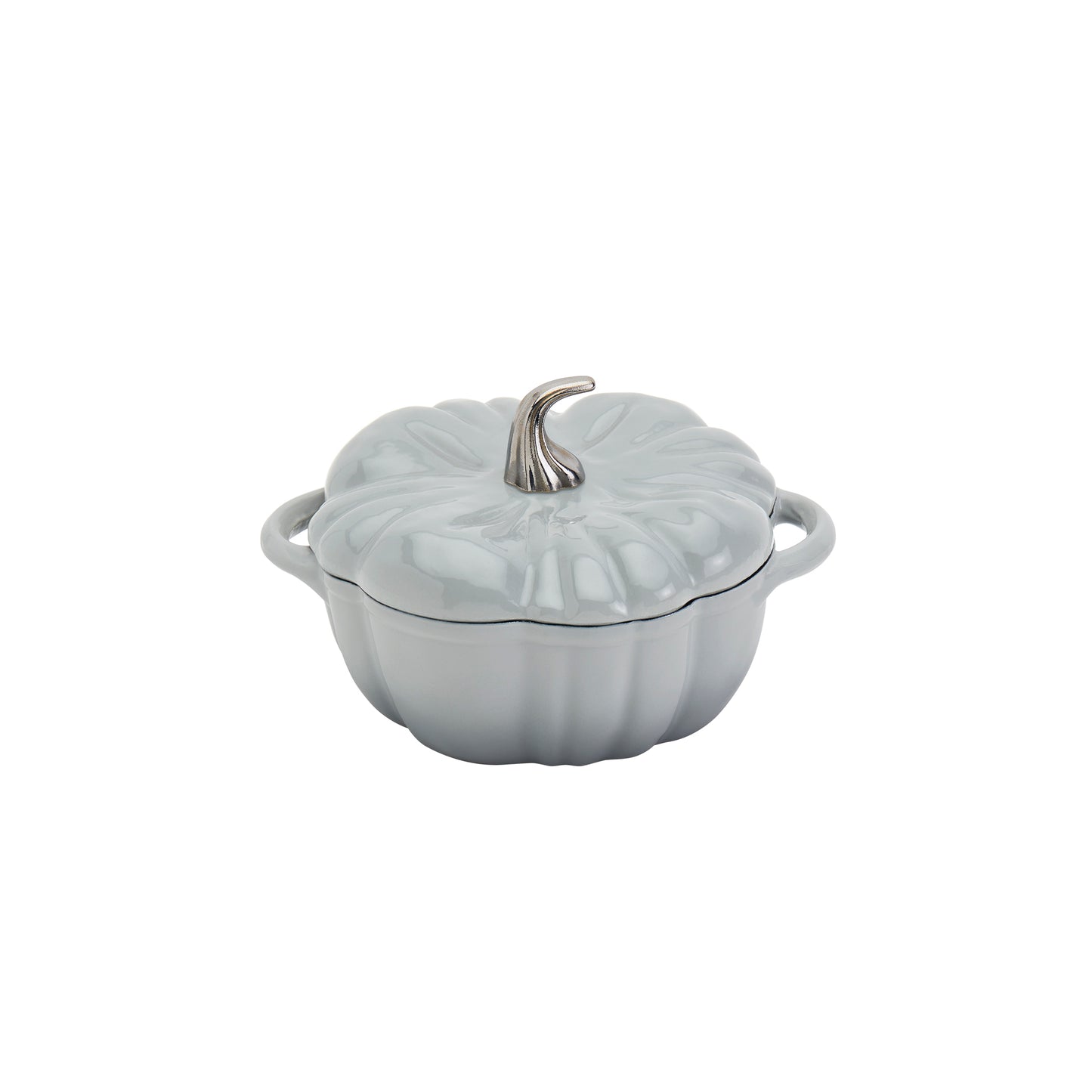 *PREORDER* 2-Quart / 4-Quart Enameled Cast Iron Pumpkin Dutch Ovens, Silver