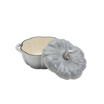 *PREORDER* 2-Quart / 4-Quart Enameled Cast Iron Pumpkin Dutch Ovens, Silver