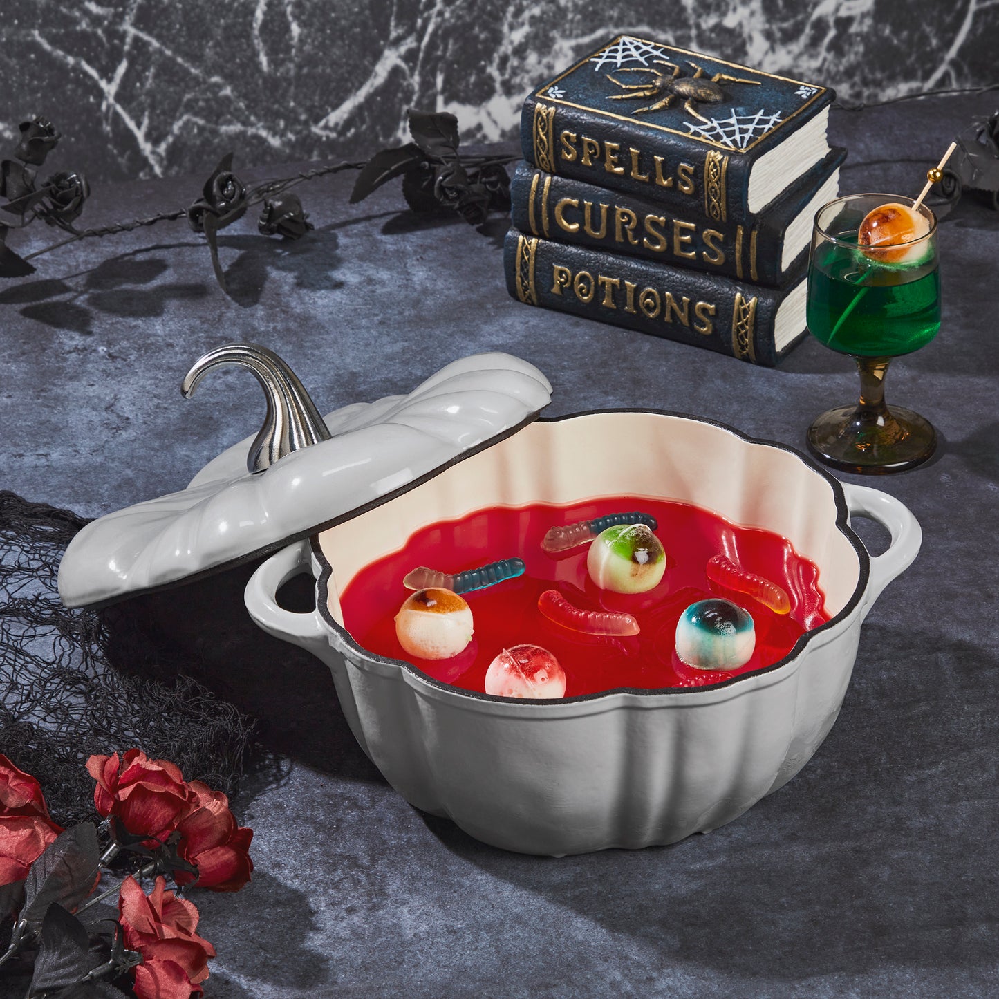 *PREORDER* 2-Quart / 4-Quart Enameled Cast Iron Pumpkin Dutch Ovens, Silver